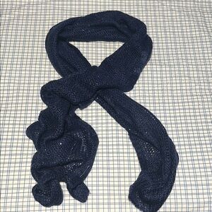 Navy Blue Knitted Sequin Scarf